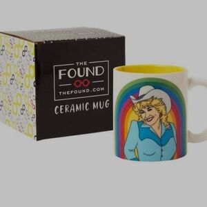 Dolly Parton NIB Ceramic Mug with Rainbow Design 12 OZ